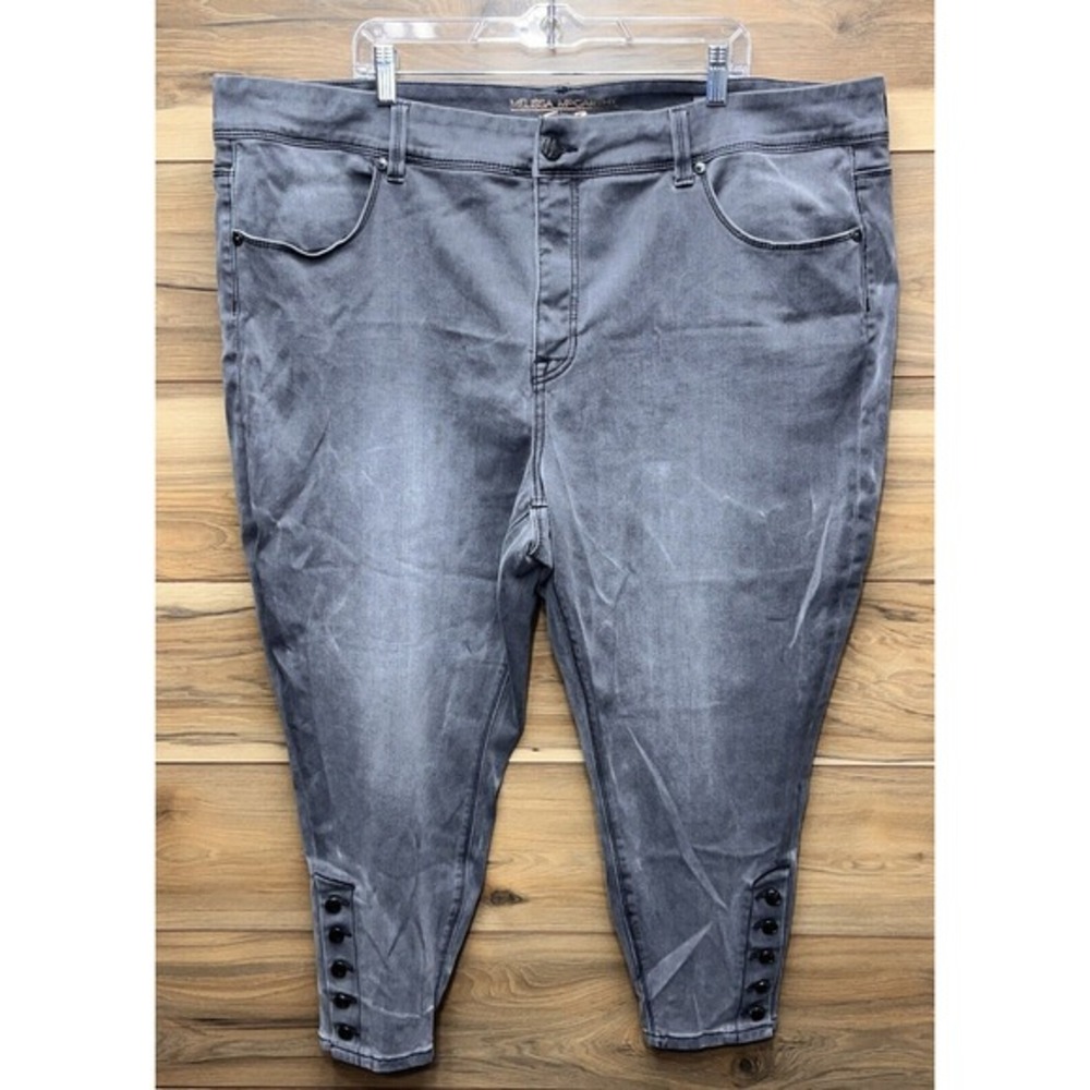 Melissa McCarthy Seven7 Pencil Jeans Women's 29W Gray‎ Denim Cotton Tapered Leg